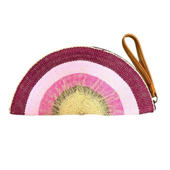 Sea and Sand Half Moon Rainbow Wristlet Taco Shape Clutch Purse - Picture 2 of 3